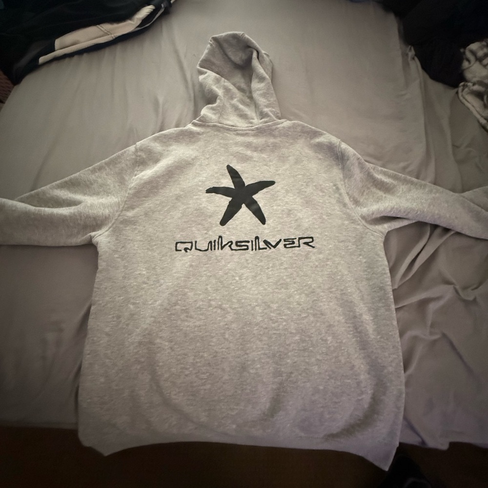 Quiksilver Light Gray Men's Hoodie - Picture 4 of 5